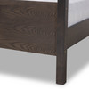 Baxton Studio Natasha Grey Upholstered and Oak Wood King Size Platform Canopy Bed 167-10721